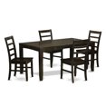 thumbnail image 4 of East West Furniture  5 Piece Kitchen Table Set- a Rectangle Dining Table and 4 Dining Room Chairs, Cappuccino (Seat Options) LYPF5-CAP-W, 4 of 5