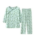 thumbnail image 2 of HaoXianJian Womens Cotton Pajamas Long Sleeve Top & Pant 2 Piece PJs Loungewear s Crew Neck Sleepwear for Women, 2 of 3