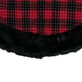 thumbnail image 5 of Northlight Buffalo Plaid with Polka Dots and Faux Fur Border Christmas Tree Skirt - Black and Red -, 5 of 5
