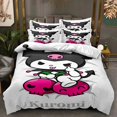 thumbnail image 4 of Juego de cama de Hello Kittys, ropa de cama de 2 piezas, 135x200cm, con estampado 3D de dibujos animados de Anime, Kuromi Melody Girl, 4 of 4