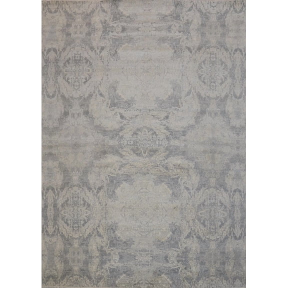 Pasargad Home Transitional Collection Hand-Knotted Silk & Wool Area Rug- 9' 11" X 14' 1"