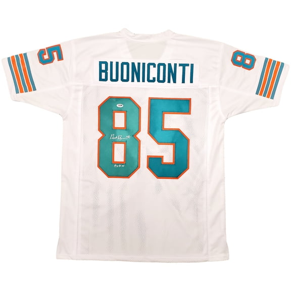 Miami Dolphins Nick Buoniconti Autographed White Jersey "HOF 01" PSA/DNA 197010