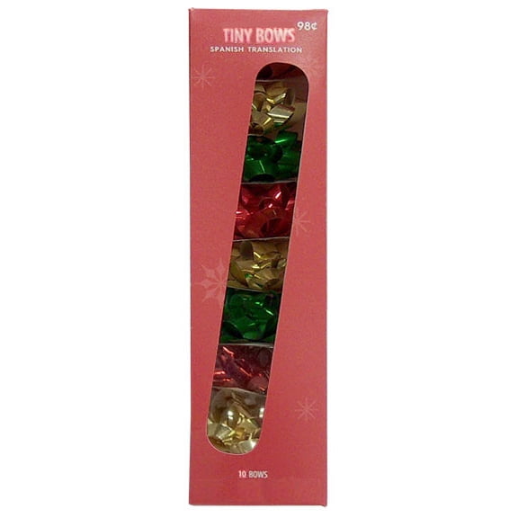 Red/Green/Gold Christmas Mini Gift Bows, 10 Count, by Holiday Time