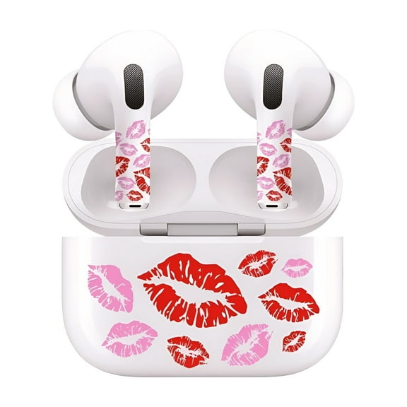 AirSkins - Decals for AirPods 4, Lips Design, Scratch-Resistant, Precision Fit, Wireless Charging Friendly, Easy Application, Durable Protection for Earbuds & Case - Unit per pack
