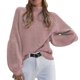 thumbnail image 1 of Gibobby Suéter de Cuello Alto para Mujer, suéter de cuello alto, punto de ganchillo, camisa básica de otoño e invierno 2023 Y2K(Rosa,XG), 1 of 5