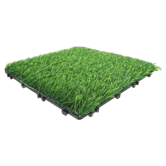 Raindrops Interlocking Artificial Grass Tiles for Garden Patio Decoration Outdoor Realistic Synthetic Turf Mat for Backyard and Balcony