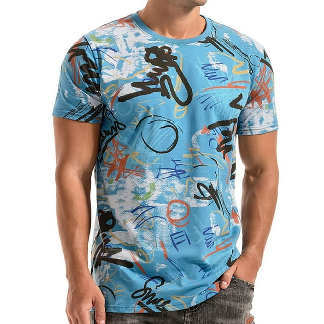 WEAIXIMIUNG T-Shirt Imprimé à Manches Courtes Hipster Hop pour Hommes Saint-Valentin