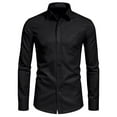 thumbnail image 1 of AherBiu Chemises Boutonnées pour Hommes Manches Longues Col à Revers Extensible Ajustée Chemise Décontractée Business, 1 of 5