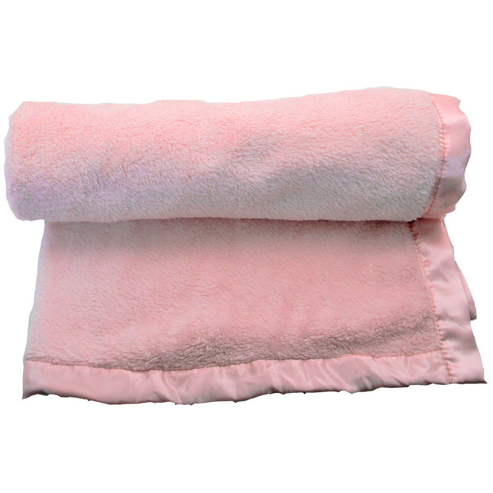 Baby Plush Crib Blanket Full size 30 x 40 with Winter Warm Satin Trim ...