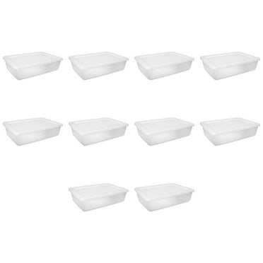 Sterilite 28 Qt. Storage Box Plastic Adult, White, Set of 10