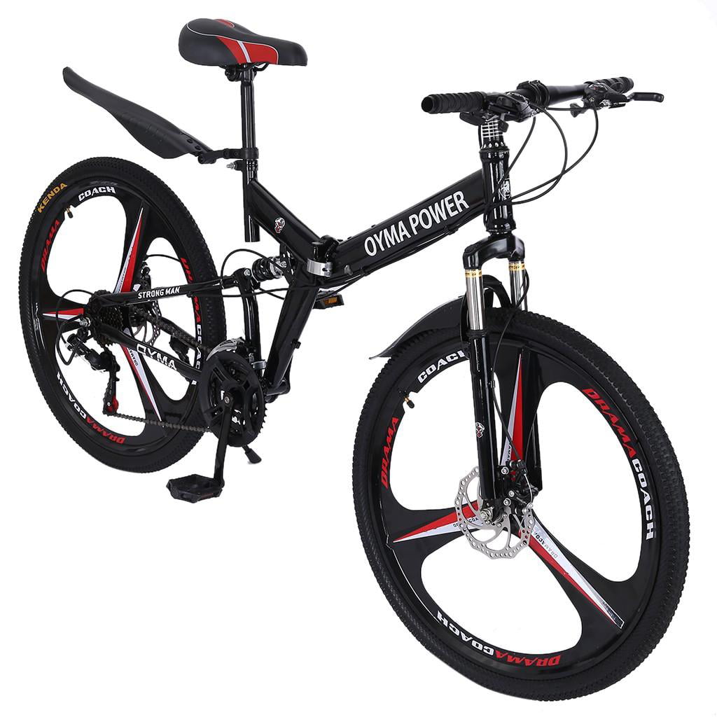 26'' Folding Mountain Bike Shimanos 21 Speed Bicycles Full Suspension MTB Bikes. 