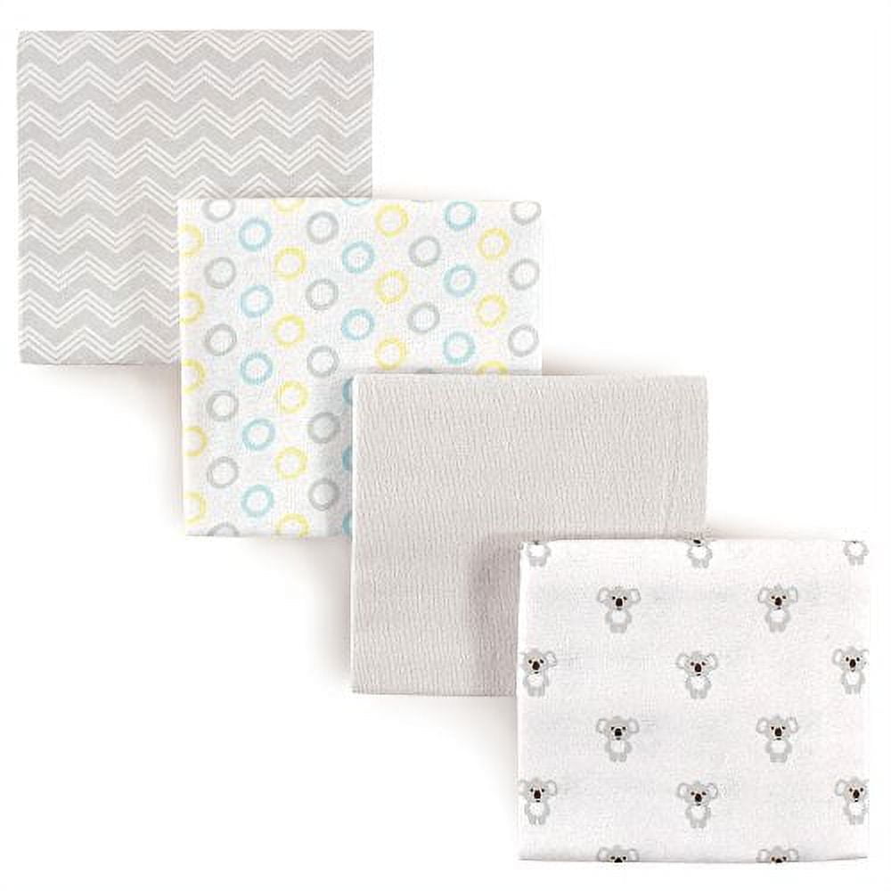 Luvable Friends Unisex Baby Cotton Poly Flannel Receiving Blankets, Koala 4-Pack, One Size