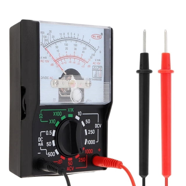Multímetro, voltímetro CA/CC, voltímetro de 1000 V, amperímetro, voltímetro, ohmios, medidor de voltaje con cables de prueba y batería incluidos