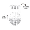 thumbnail image 5 of Candil de Cristal Cortado Gamalux Williams Krystal Esfera con Gota de 5 Luces, 5 of 5