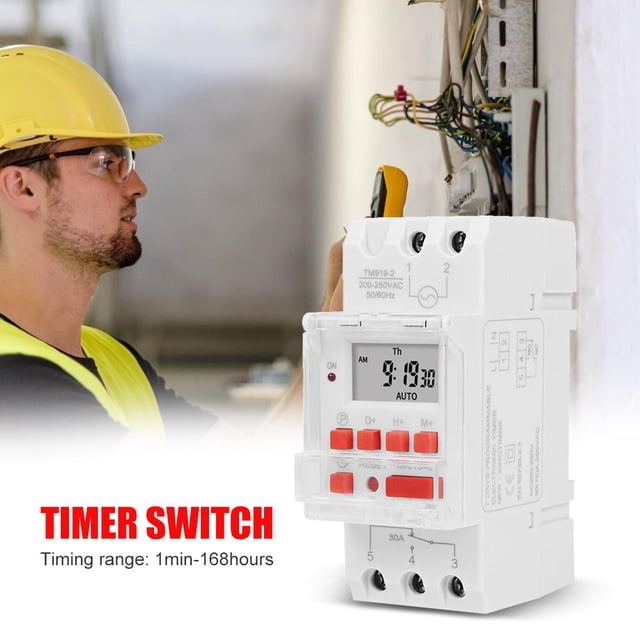 TM919B-2 30A Din Rail Weekly Programable Digital Timer Relay Switch (220V)