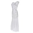 thumbnail image 1 of Vestido de Noche Elegante para Mujer Vestido de Novia de Lentejuelas de Malla de Encaje Sin Espalda Vestido de Fiesta de Sirena Largo XXL Baoblaze Vestido de noche de las mujeres, 1 of 8