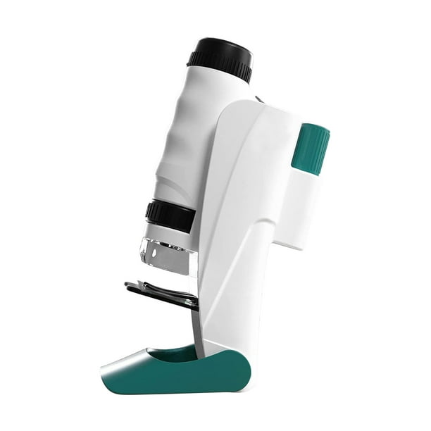 Amdohai Portable Mini Microscope Microscope de Poche Grossissement 60x-120x  avec Base Amovible Support de Téléphone Portable pour Enfants Étudiants  Apprentissage Jouets 