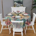 thumbnail image 2 of Round Waterproof Tablecloth 60×60 Inch, Boho Style Reusable Indoor/Outdoor Durable Table Cover for Party Kitchen Dinner Room Decor, 2 of 6