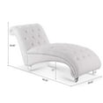 thumbnail image 6 of Miniyam 63.35" Fabric Tufted Armless Chaise Lounge, White, 6 of 12
