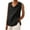 Black, variant on Ohufall Women's Cotton Linen Tank Tops Fashion Casual Solid Color Pullover V-neck Sleeveless T-shirts Summer Loose Side Split Sleeveless Tops