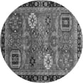 thumbnail image 1 of Ahgly Company Indoor Round Abstract Gray Modern Area Rugs, 4' Round, 1 of 4