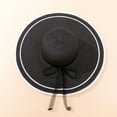 thumbnail image 5 of XINPING Women's Oversized Contrast Straw Sun Hat, Wide Brim Roll Up Floppy Visor Hat UV Protection Beach Vacation Hat with Lace Strap, Packable for Travel and Summer, 5 of 5