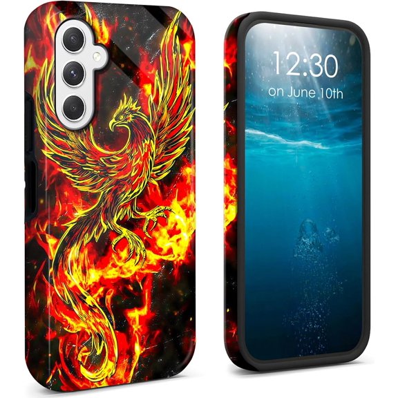 for Samsung Galaxy S26 Plus Case 2026 Dual Layer Cover Hard PC Soft TPU Black Shockproof Protective Phone Case for Samsung Galaxy S26 Plus 6.7 inch - Fire Bird