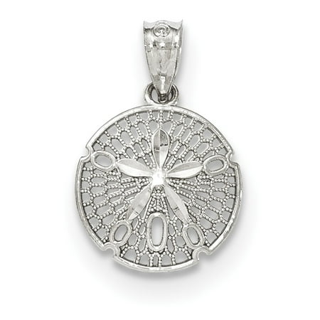 14k White Gold Polished Filigree Sand Dollar Pendant