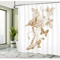 thumbnail image 5 of Ambesonne Victorian Shower Curtain, Nostalgic Butterflies, 69"Wx84"L, Brown White, 5 of 5