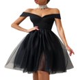 thumbnail image 1 of PENGXIANG Femmes Couches Tulle Robe une Ligne Taille Haute Sexy Cocktail Bal Soirée Maxi Robe, 1 of 5