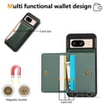thumbnail image 3 of for Google Pixel 8 Pro Wallet Case with Card Slots, Hand Wrist Strap Rotate Ring Design, Finger Grip Ring PU Leather Magnetic Button Shockproof Purse Phone Cover for Google Pixel 8 Pro, Green, 3 of 6