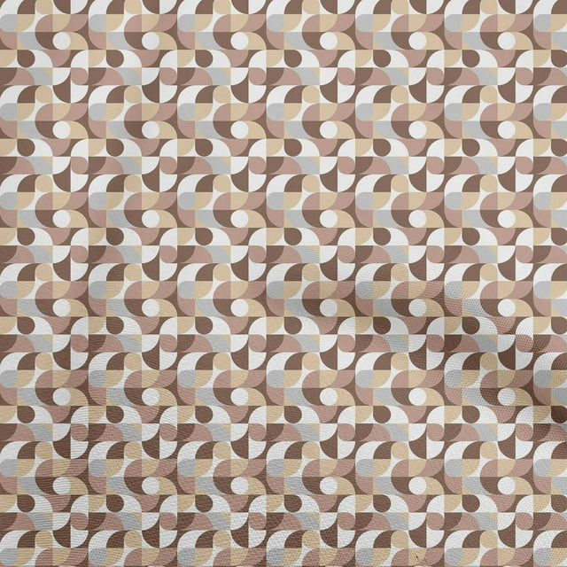 oneOone Cotton Poplin Brown Fabric Geometric Sewing Material Print Fabric By The Yard 42 Inch Wide