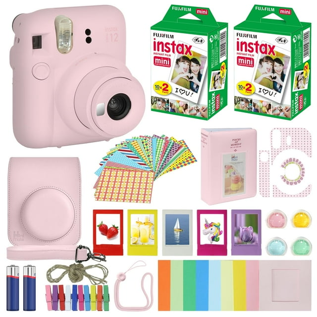 Cámara Fujifilm Instax Mini 12 Blossom Pink con accesorios