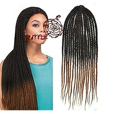 Black To Honey Blonde Two Colors Ombre Box Braids Hair Extensions Black To Honey Blonde Two Colors Ombre Box Braids Hair Extensions Crochet Lactch Bulk