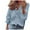 Blue, variant on Ruffled Tops for Women V Neck Long Sleeve Ruffle Shirt Comfort Plus Size Long Sleeve Shirts for Women White, M