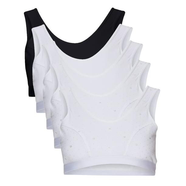 B2BODY B2BODY Juniors Girls Cotton Training Bras, Sports Bra 5 Pack