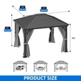 thumbnail image 2 of Dextrus 10x12FT Hardtop Gazebo with Nettings&Curtains,Outdoor Galvanized Steel Hardtop for Patio, Backyard, Deck, and Lawns -Grey, 2 of 10