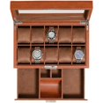 thumbnail image 1 of Caja para relojes ROTHWELL de piel con 10 ranuras y cajón para aparcacoches, color marrón y marrón, 1 of 8