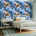 thumbnail image 2 of Peel and Stick Wallpaper Contact Paper Dog Floral Green Pink Peony Blue Hydrangea Cute Puppy Vintage Self Self Adhesive and Removable 23.6in x 118in, 2 of 8