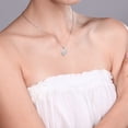 thumbnail image 4 of Gem Stone King 10K White Gold White Lab Grown Diamond Heart and Infinity Pendant Necklace for Women (0.92 Cttw, Round 5MM, with 18 inch Silver Chain), 4 of 4