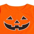thumbnail image 4 of Toddler Baby Halloween Smile Pumpkin Print Long Sleeve Tops Striped Pants Set, 4 of 5