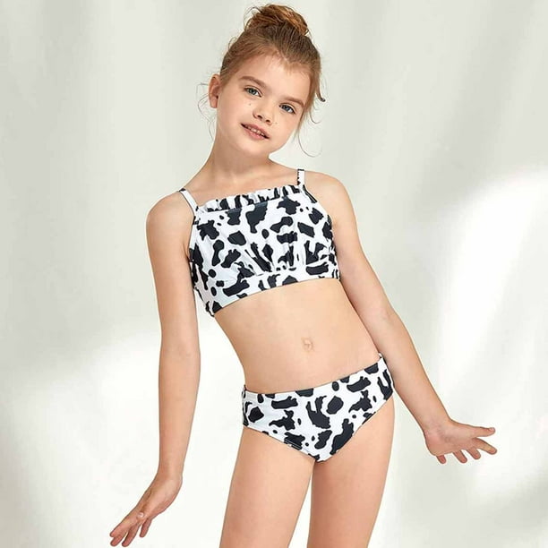 Dvkptbk Toddler Baby Girls Summer Swimsuit Sleeveless Swimwear Two