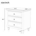 thumbnail image 2 of Nightstand, Bedside Table With 3 Sliding Drawers Solid Wood File Cabinet Storage Table, Modern Bedside Cabinet For Office, Bedroom 28.1''Hx27.9''Wx16.9''D, 2 of 9