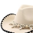 thumbnail image 5 of OJSFQUFP Jazz Hat Vintage Hat Retro Western Cowboy Hat Dance Party Hat, 5 of 6