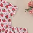 thumbnail image 4 of Toddler Baby Girls Summer Outfits 1T 2T 3T 4T Ruffle Short Sleeve T Shirts Tops Floral Shorts 2Pcs Clothes Set, 4 of 6
