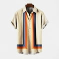 thumbnail image 2 of Playeras Y Camisas Para Hombre Camisas florales para hombre Camisas de playa con botones para vacaciones tropicales (Beige, L), 2 of 3