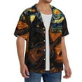 thumbnail image 2 of Honeii Starry Night Cat Guitarist A for Men's Short-Sleeved Button-Up Collared Shirt Featuring A Pocket, Perfect for Beach Vacations, And Travel Adventures.-Medium, 2 of 5