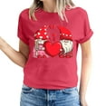 thumbnail image 2 of CALAFEBILA T Shirts for Women Valentines Tops for Women,Womens Fashion Casual Short Sleeve Crew Neck Sweetheart Print T-shirts Valentines Day Gifts for Girlfriend Tops, 2 of 5