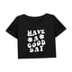 thumbnail image 4 of Top corto para mujer, ropa deportiva de verano, disfraz, ropa deportiva clásica, camiseta recortada XL, 4 of 7