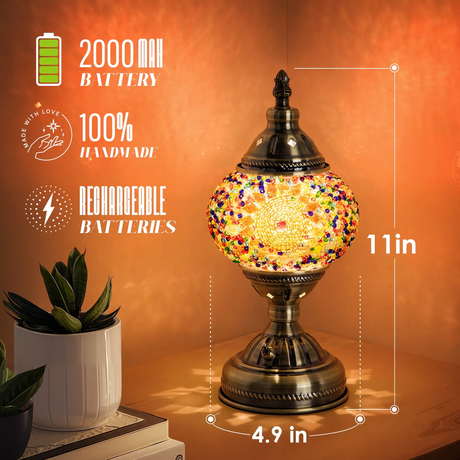 Turkish-Moroccan Mosaic Table Lamp - Bohemian Stained Glass Nightlight with Intricate Patterns, Ideal for Bedroom,Living Room, Office Decor,Holiday Gift, Decorative Light,Vibrant Lamp Design